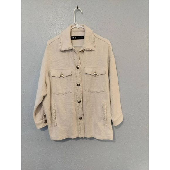 Zara Jackets & Blazers - Zara ladies cream jacket size medium